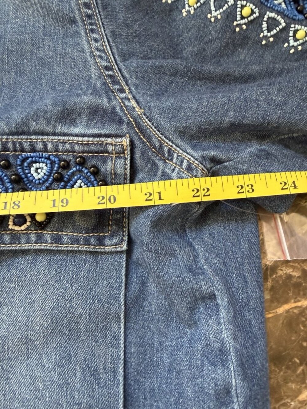 Free People We The Free Suzy Beaded Denim Jacket NWT SIze S MSRP $348 - Picture 10 of 11